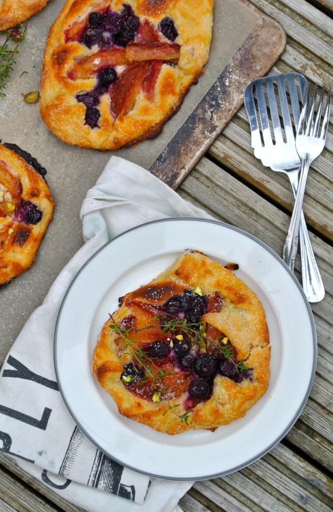 Frangipane plum blueberry galette