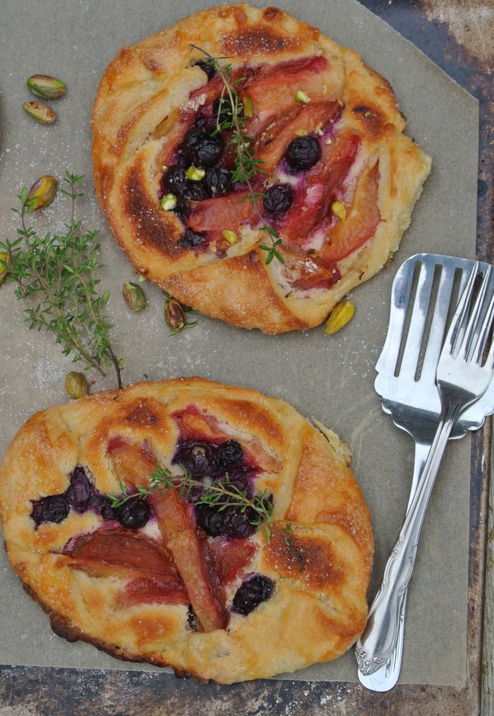 Frangipane plum blueberry galette